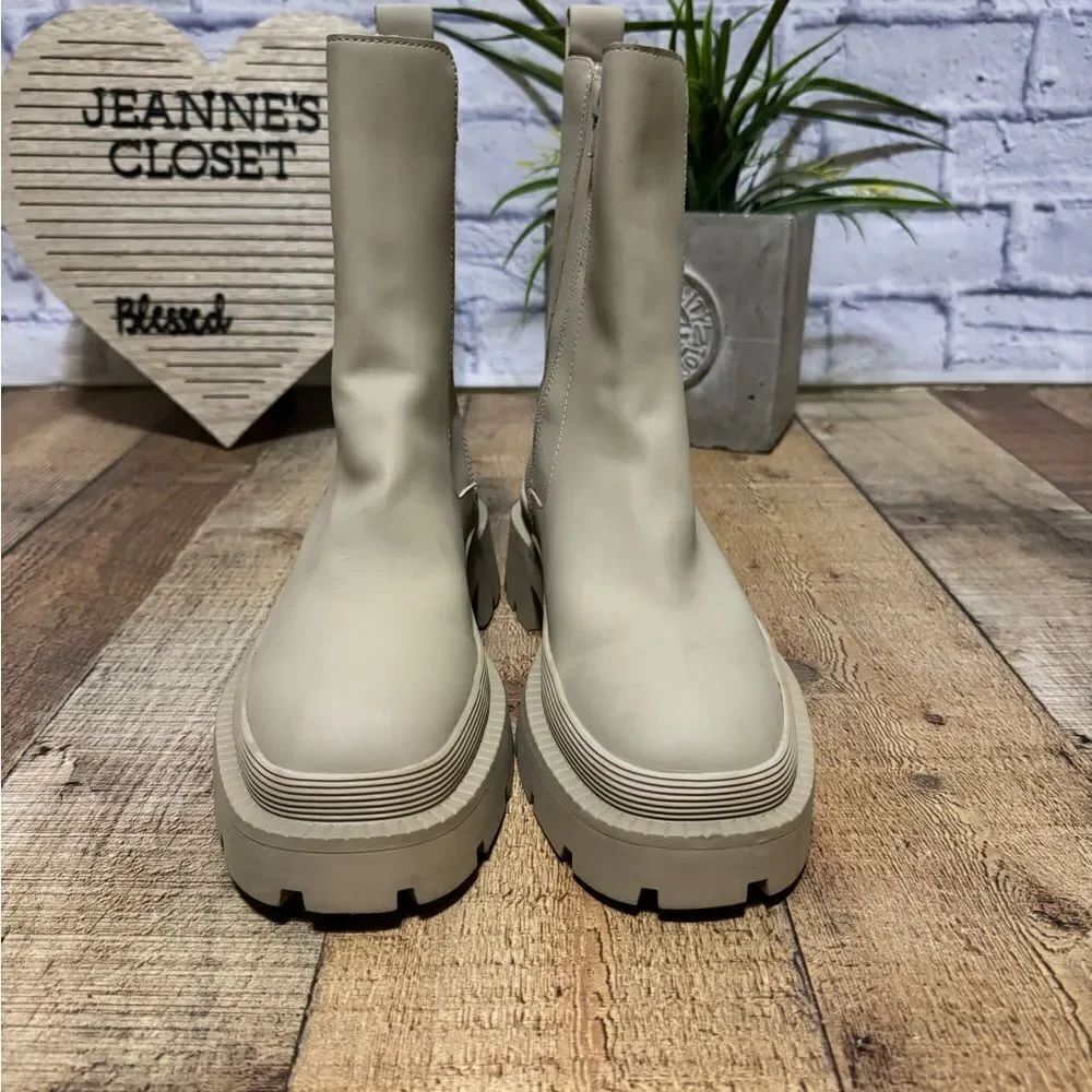 Zara Lug soles beige Boots size 38 - Picture 8 of 13